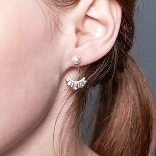 Rhinestone Faux Pearl Alloy Swing Earring