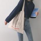 Cartoon Print Tote Bag Khaki - One Size
