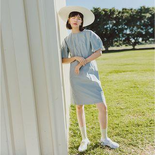 Letter Embroidered Short-sleeve Dress