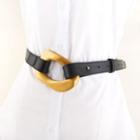 Alloy Faux Leather Belt Black - 105cm