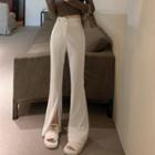 Asymmetrical High Waist Boot-cut Split Pants