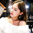 Rhinestone Crescent Moon Statement Earring