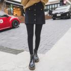 Button-front Textured Skirt