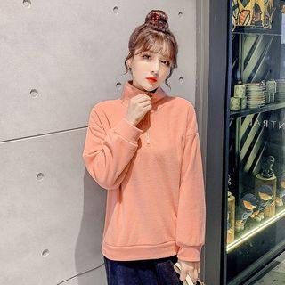 Zip Detail Collared Pullover