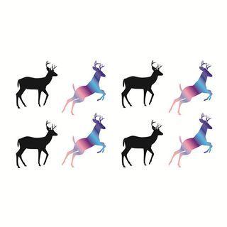 Deer Print Waterproof Temporary Tattoo Black&gradient - One Piece