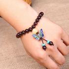 Butterfly Garnet Bead Bracelet