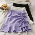 Ruffled Drawstring Mini Skirt