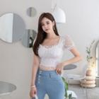 Lace-up Side Laced Cropped Top
