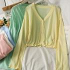 Sheer Light Knit Cardigan In 7 Colors
