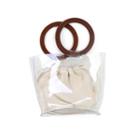 Hoop-handle Transparent Tote With Drawstring Pouch