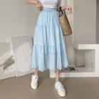 Tiered Eyelet-lace Skirt