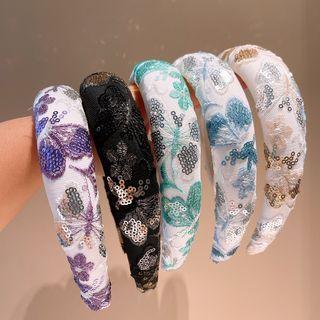 Sequined Embroidered Headband