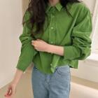 Puff-sleeve Shirt Fruit Green - One Size