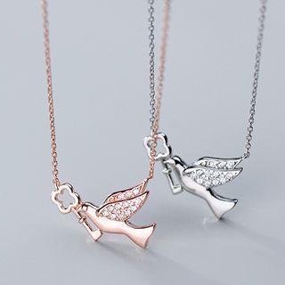 Rhinestone Dove Necklace