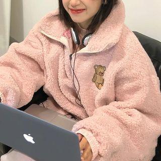 Fleece Bear Embroidered Jacket