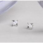 925 Sterling Silver Rhinestone Earring 1 Pair - 925 Silver - One Size