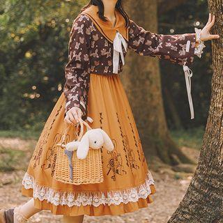 Rabbit Print Cropped Jacket / Rabbit Print Dress
