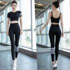 Set: Short Sleeve Sport Top + Sport Bralette + Yoga Pants