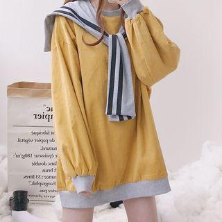 Sailor Collar Color Block Long Pullover