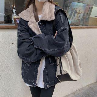 Long-sleeve Fleece Lined Denim Jacket