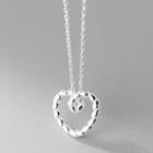 Heart Pendant Sterling Silver Necklace S925 Silver - Silver - One Size