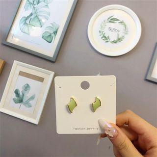 Irregular Glaze Earring 925 Sterling Silver - Mint Green - One Size