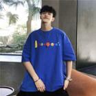 Planet-print Loose-fit T-shirt