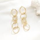 Alloy Interlocking Hoop Dangle Earring 1 Pair - S925 Silver Earrings - Gold - One Size