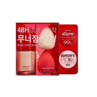 Missha - Radiance Perfect Fit Foundation Mini Kit - 2 Colors #22n Beige