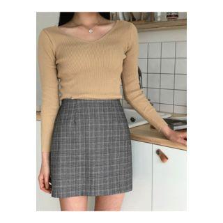 Glen-plaid A-line Skirt