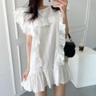 Sleeveless Striped Ruffled A-line Dress