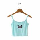 Spaghetti Strap Butterfly Embroidery Top