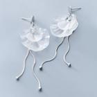 925 Sterling Silver Flower Drop Earring 1 Pair - Earring - One Size