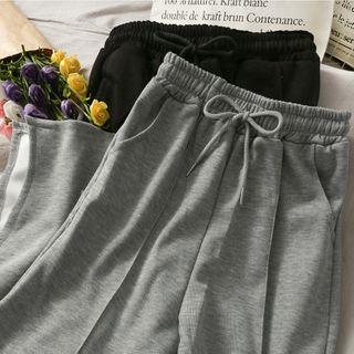 Side-slit Straight-cut Pants