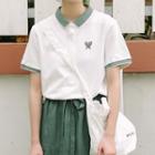Short-sleeve Embroidered Polo Shirt / Mini Skirt