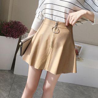 Zip-detail Mini A-line Skirt