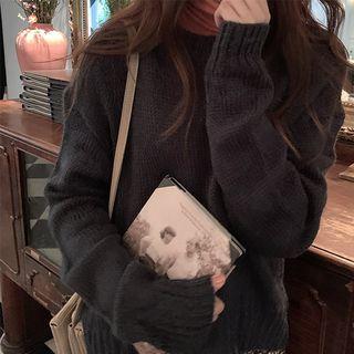 Plain Sweater Dark Green - One Size