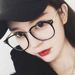 Retro Oversized Eyeglasses Black - One Size
