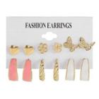 6 Pair Set: Alloy / Glaze Earring (various Designs) Set Of 6 Pairs - 5550701 - Gold - One Size