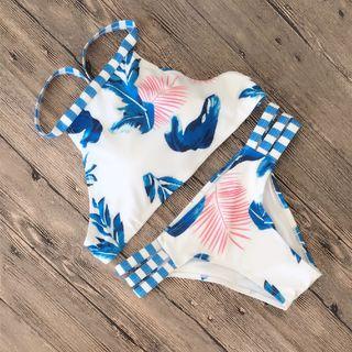 Cross Strap Printed Tankini