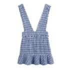 Tweed Plaid Overall Dress