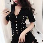 Studded Short-sleeve Playsuit