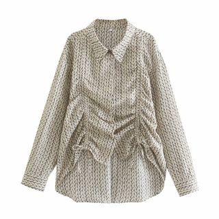Patterned Drawstring Shirt