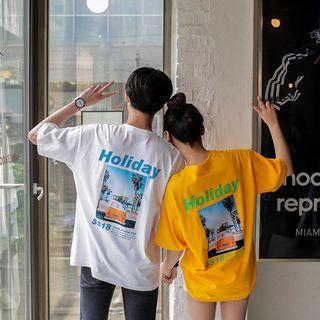 Holiday Couple Printed T-shirt