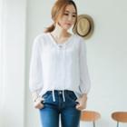 3/4-sleeve Lace-up Top