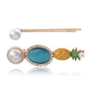 Set: Faux Pearl Bead Hair Clip + Hair Pin