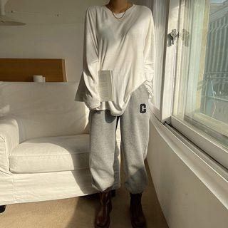 Patched Napped Jogger Pants