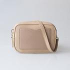 Faux Leather Two Tone Crossbody Clutch