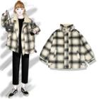 Plaid Zip Jacket Khaki - One Size