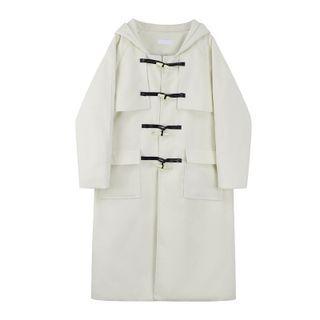 Plain Medium Maxi Hooded Coat
